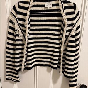 Bimba Y Lola Black and White Striped Cardigan